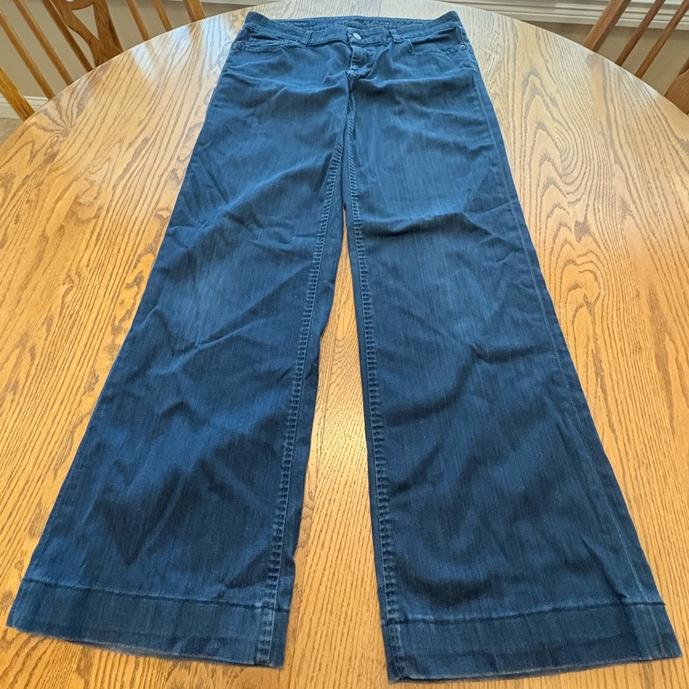Citizens of Humanity Birkin Stretch Low Rise Wide Leg Jeans Size 30 Dark Wash